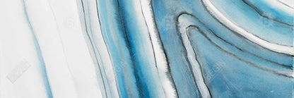 Toile encadrée ronde bleue Géode | Décoration d'intérieur moderne