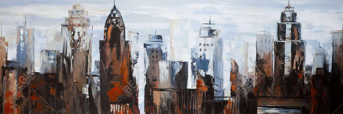 Gray Day in the City Framed Canvas - Modern Bedroom Decor