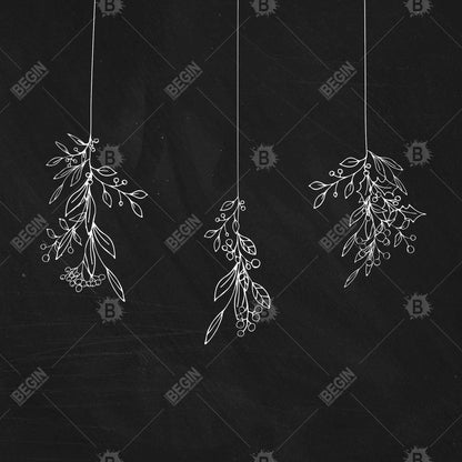 Mistletoe Holiday Canvas | White Framed Bathroom Decor