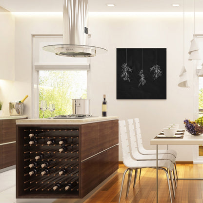 Mistletoe Bathroom White Canvas | Monochrome Wall Art Decor