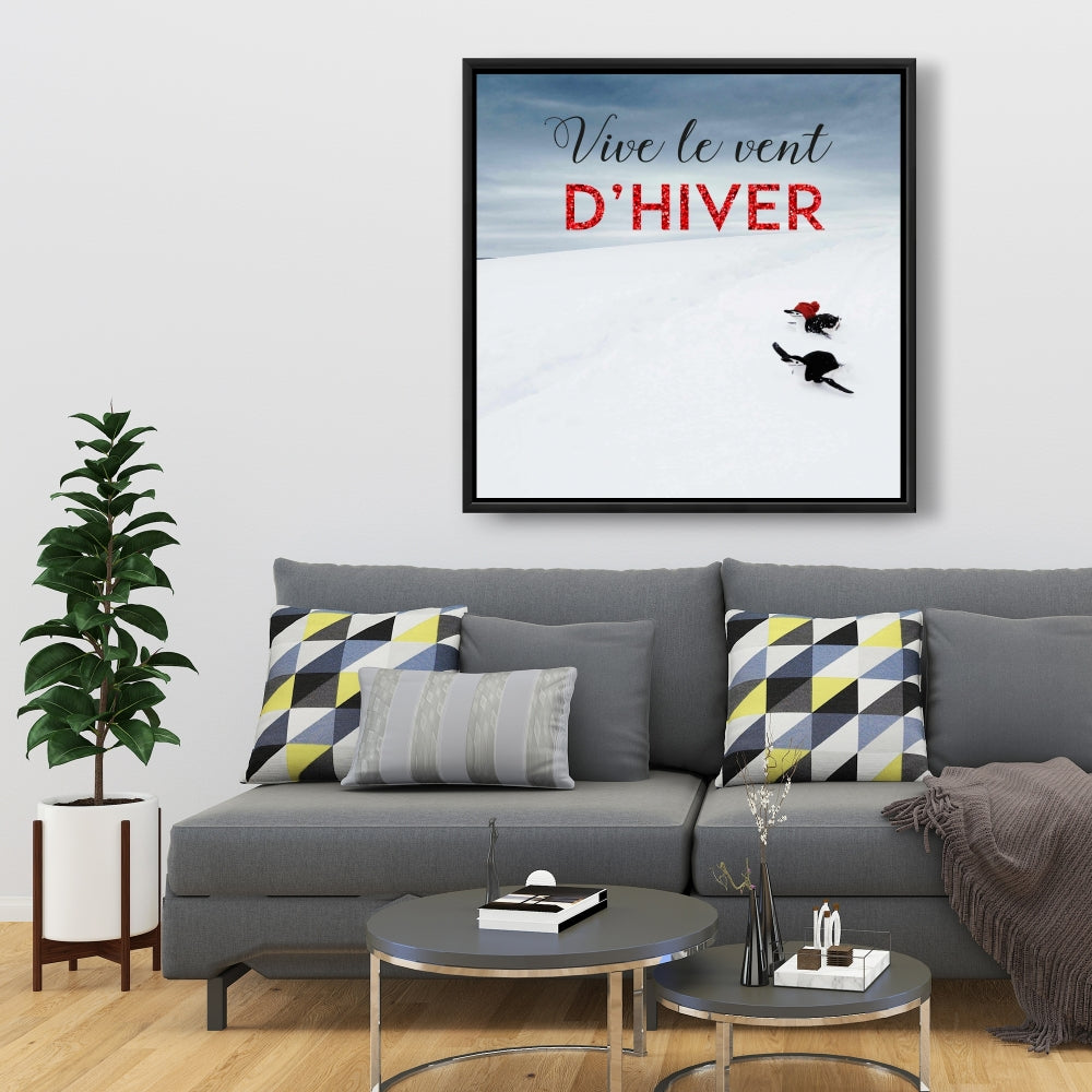 Jingle All the Way Rustic Blue Framed Canvas - Home Decor