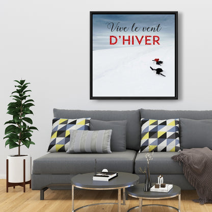 Jingle All the Way Rustic Blue Framed Canvas - Home Decor