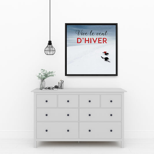 Jingle All the Way Rustic Blue Framed Canvas - Home Decor