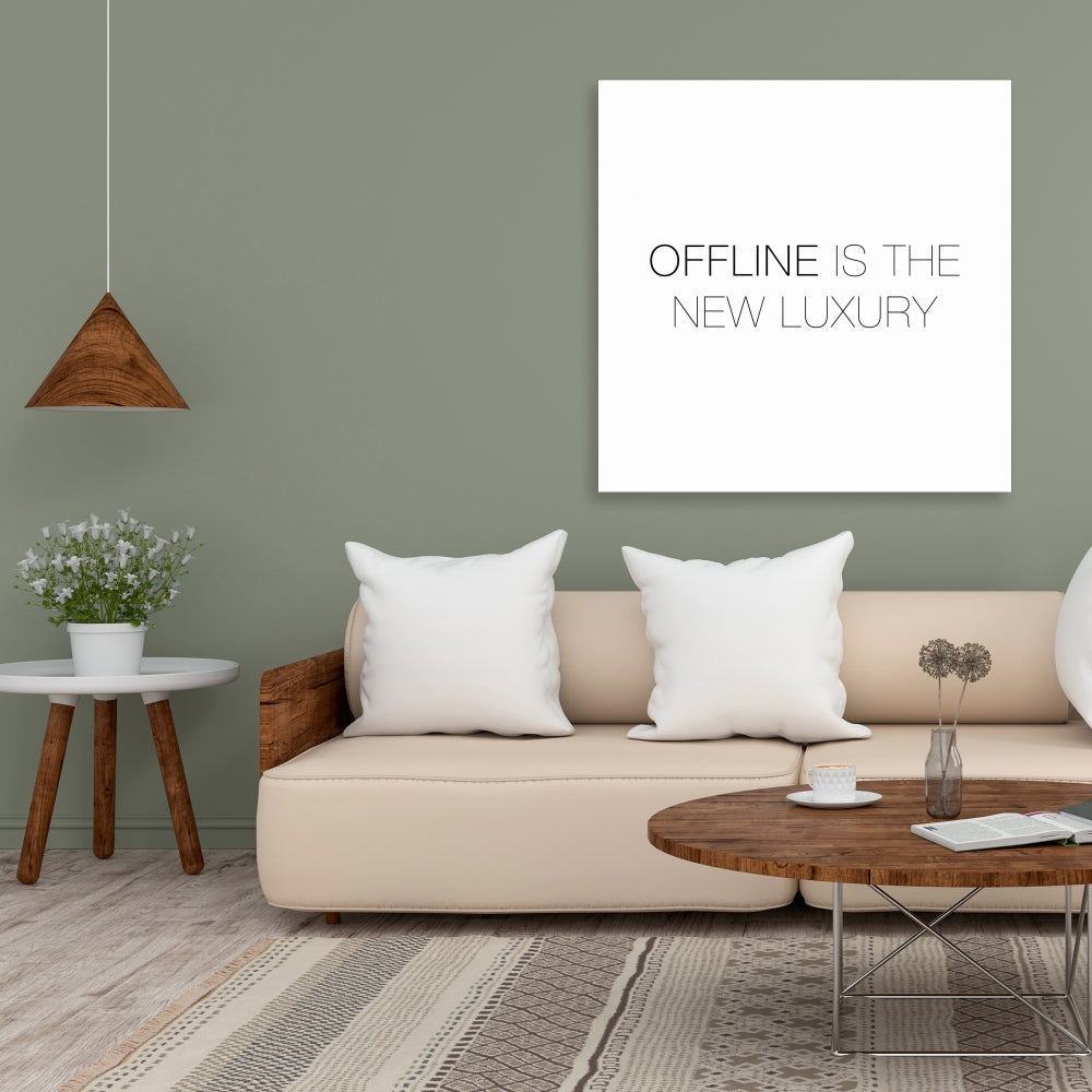 Offline is the New Luxury Canvas | Motivational Bedroom Decor