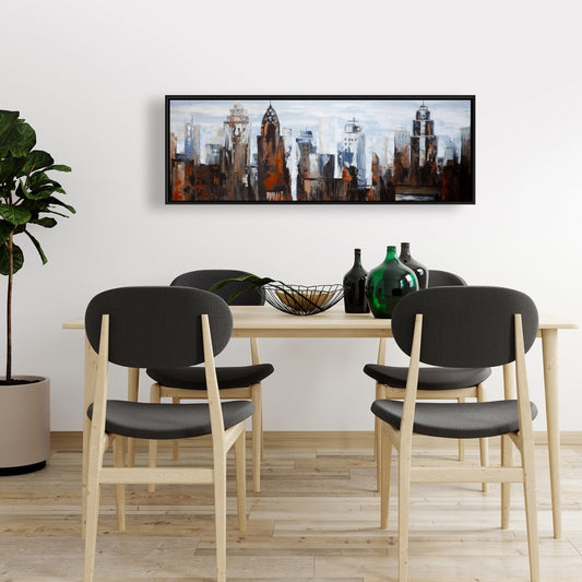 Gray Day in the City Framed Canvas - Modern Bedroom Decor
