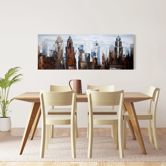 Gray Day in the City Canvas | Contemporary Bedroom Decor
