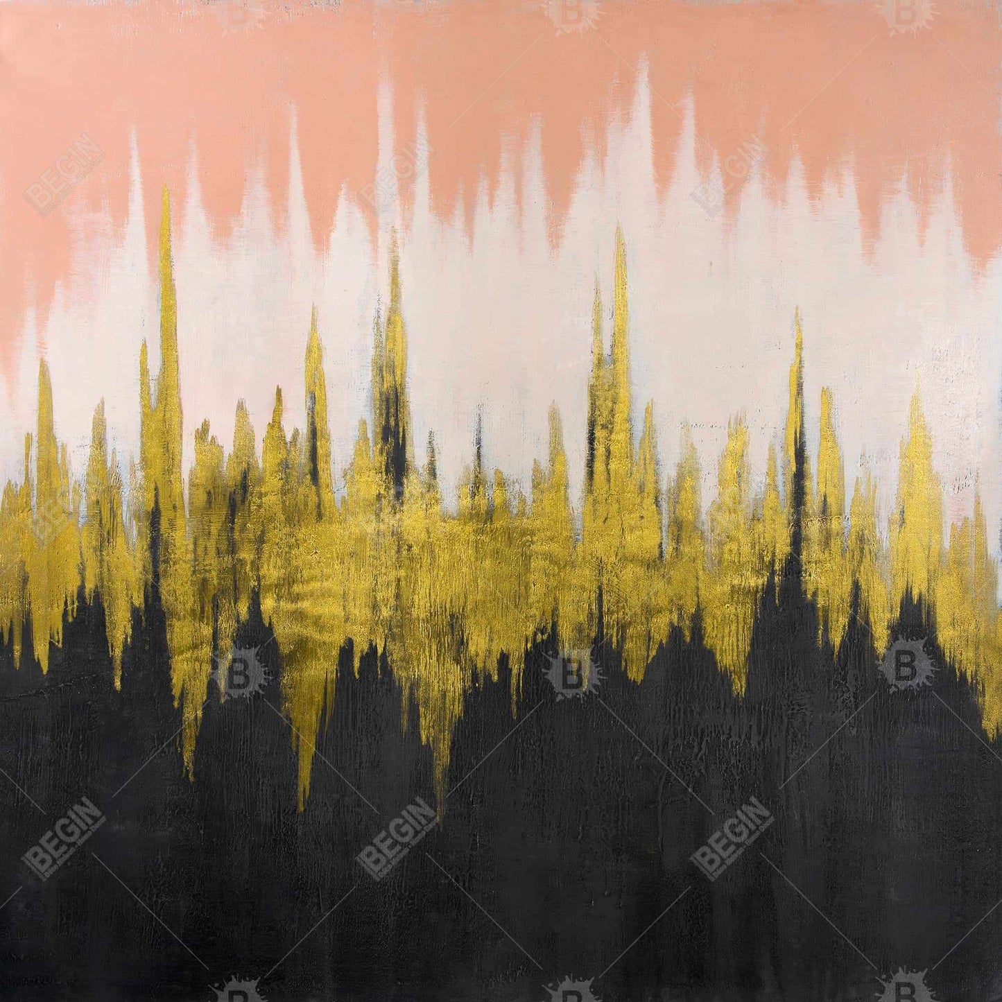 Toile abstraite en zigzag | Formes encadrées | Décoration d'intérieur