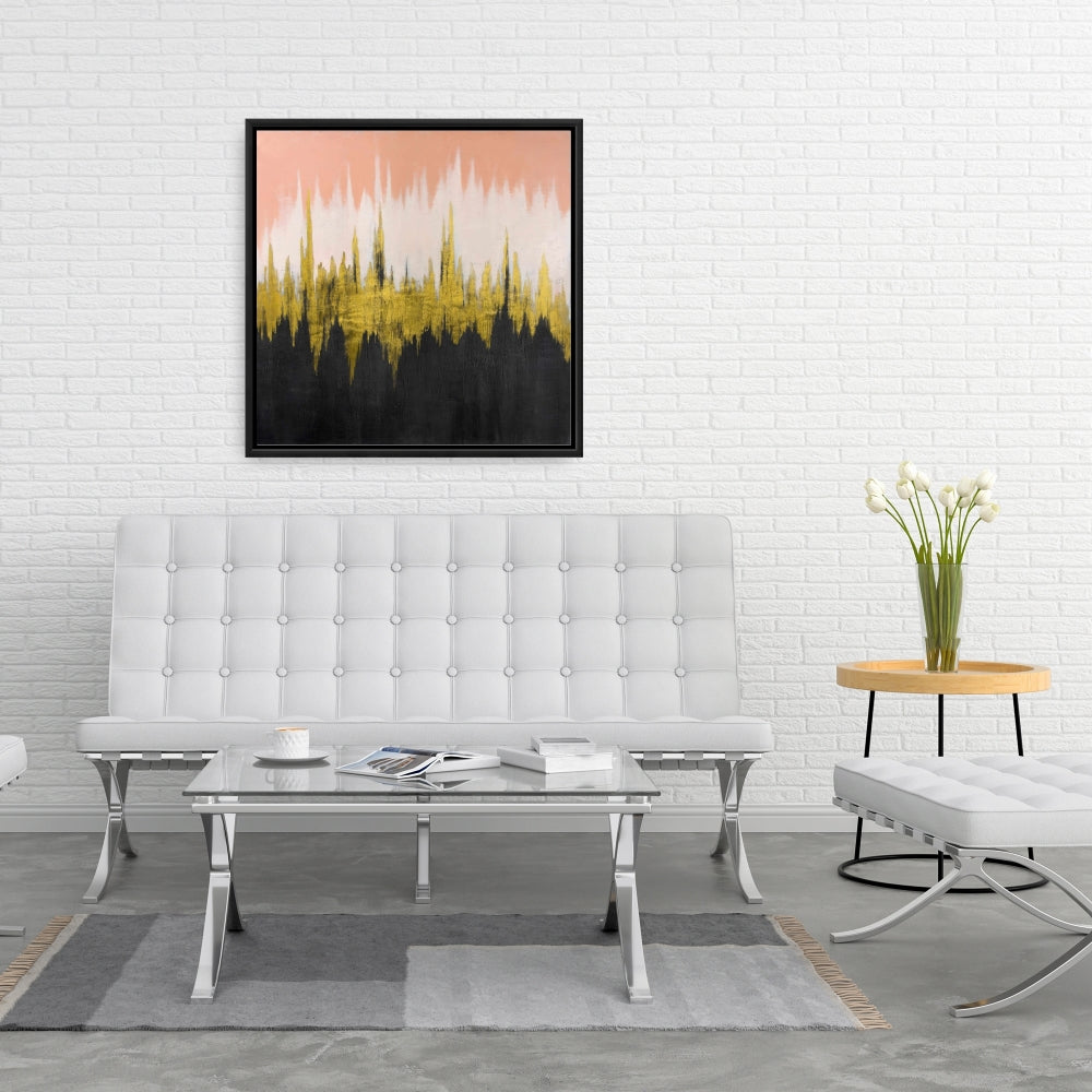 Toile abstraite en zigzag | Formes encadrées | Décoration d'intérieur