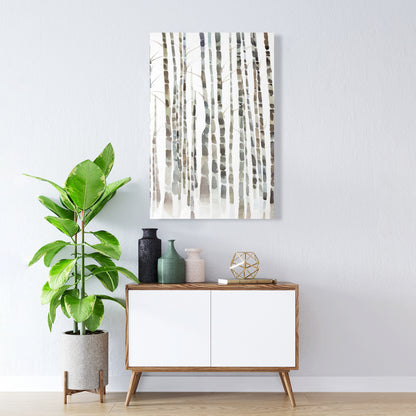 Minimalist White Birch Trees Canvas | Forest Home Decor