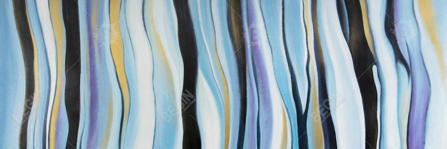 Toile encadrée abstraite bleue à motifs de formes - Décoration d'intérieur Blue Mood