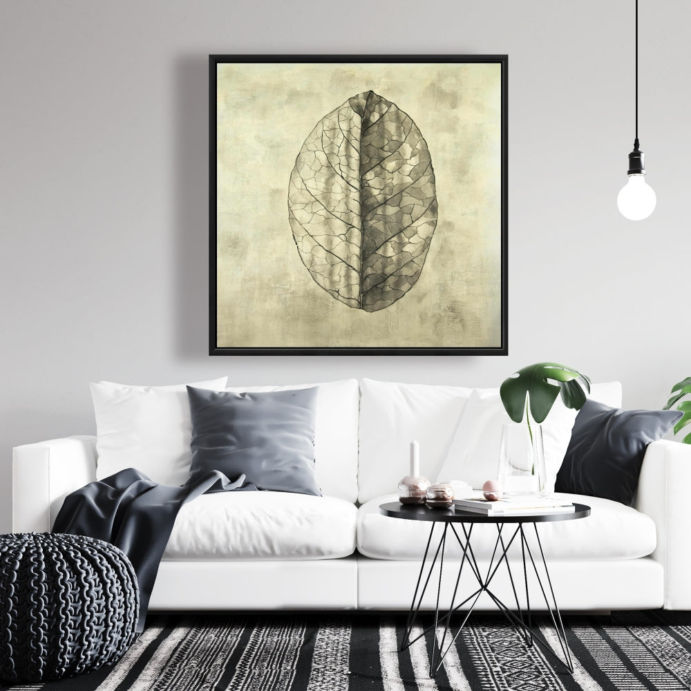 Toile encadrée botanique florale translucide pour salon