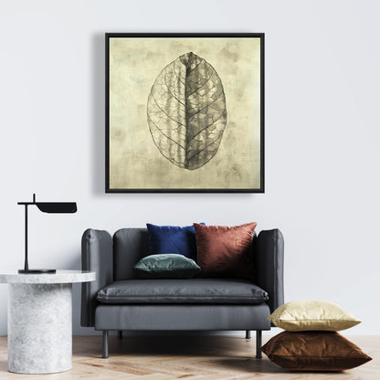 Toile encadrée botanique florale translucide pour salon