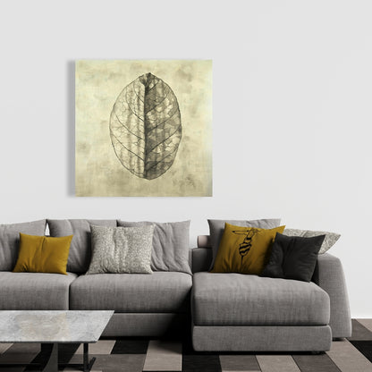 Translucent Minimalist Leaves Canvas | Botanical Home Decor
