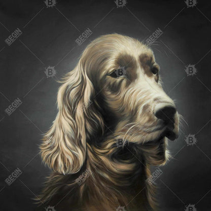 Field Spaniel Canvas | Brown Animal Office Decor Wall Art