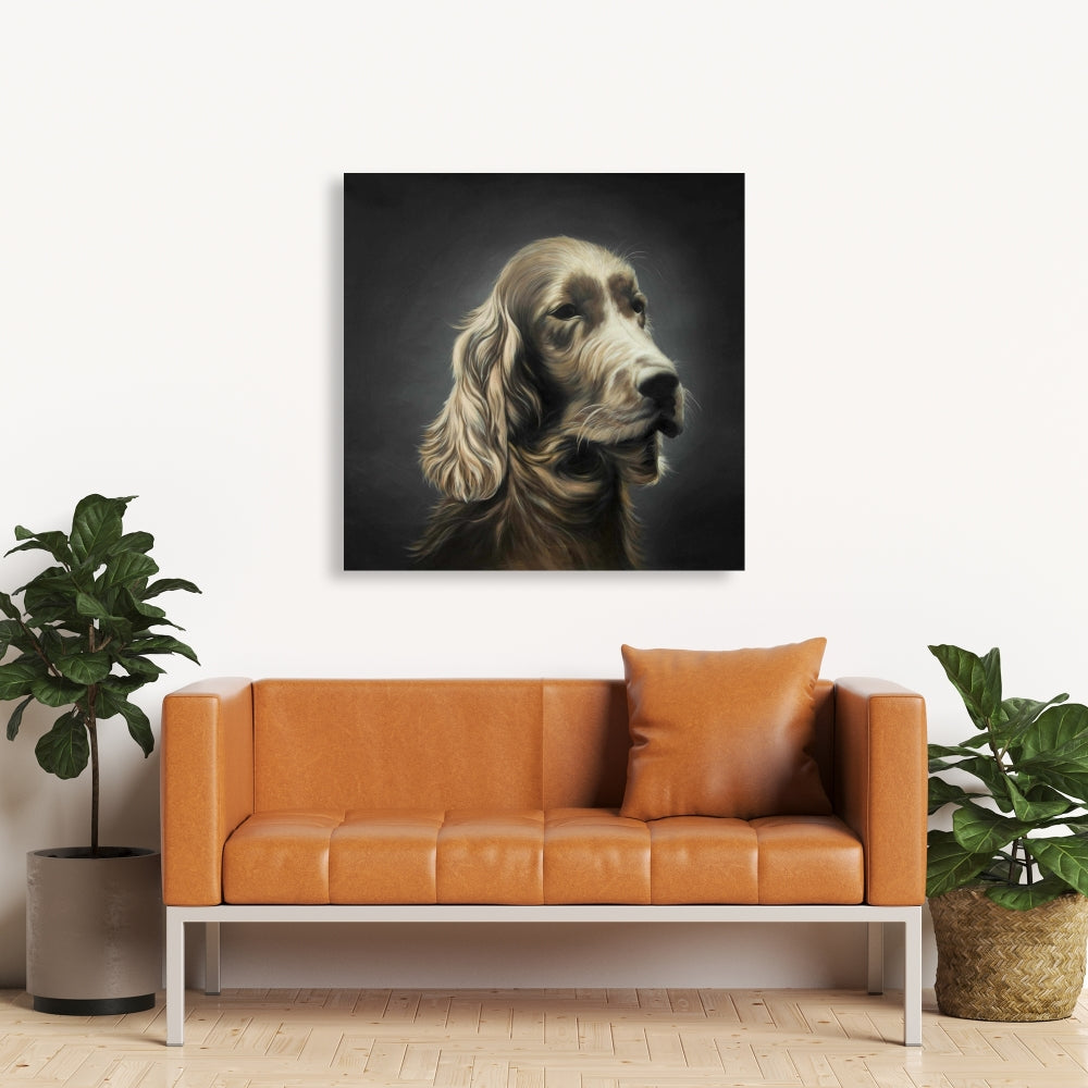 Field Spaniel Canvas | Brown Animal Office Decor Wall Art