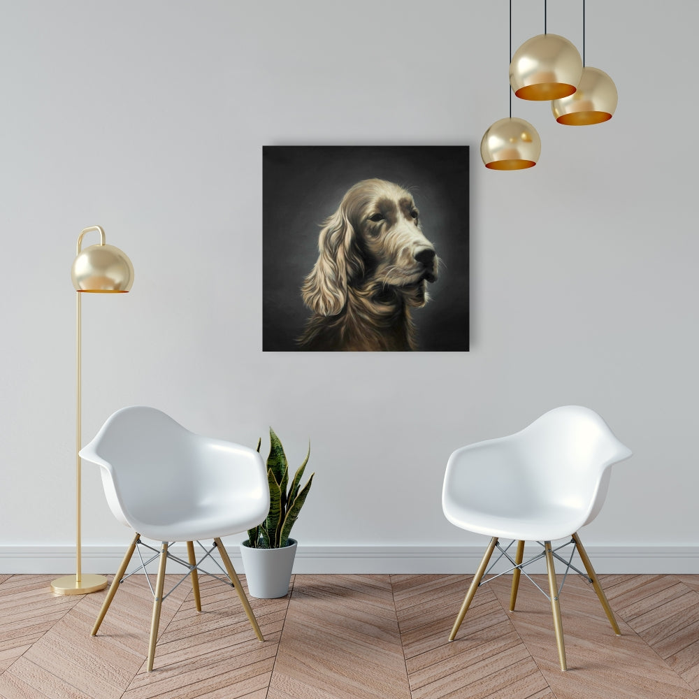 Field Spaniel Canvas | Brown Animal Office Decor Wall Art