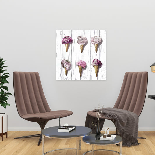 Peony Cones Pink Canvas - Flowers Bedroom Wall Art Decor