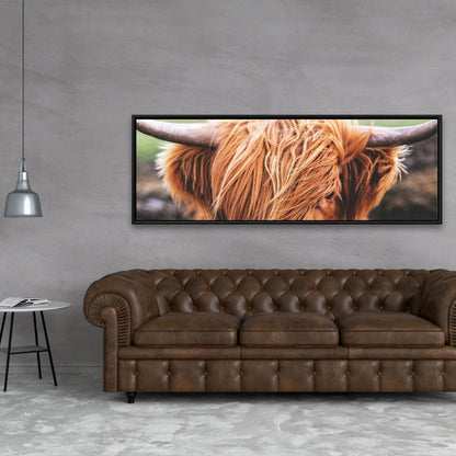 Toile représentant une vache des Highlands | Décoration de chambre avec animaux de la ferme