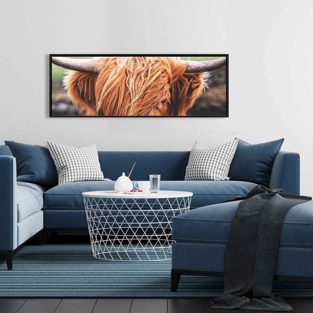 Toile représentant une vache des Highlands | Décoration de chambre avec animaux de la ferme