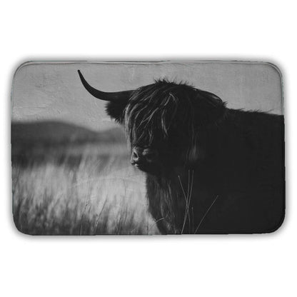 Beautiful Monochrome Highland Cow Canvas | Bedroom Farm Decor