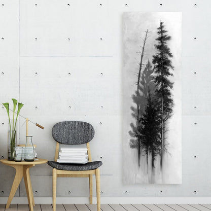 Silhouette of Trees - White Canvas Art | Home Decor Wall Art