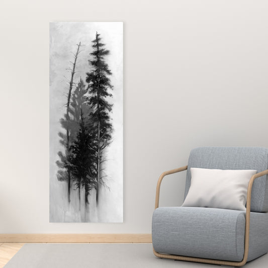 Silhouette of Trees - White Canvas Art | Home Decor Wall Art