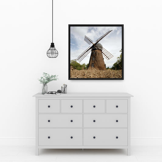 Toile encadrée de moulin à vent rustique – Décoration murale de chambre