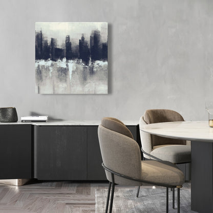 Dark City Blue Canvas | Urban Shapes Wall Art Home Decor