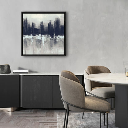 Toile industrielle bleu foncé | Décoration d'intérieur encadrée