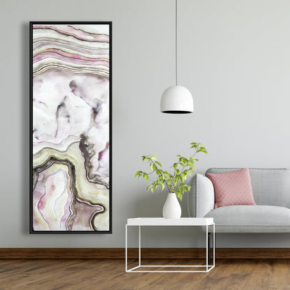 Toile minimaliste violette à motif d'agate | Décoration murale