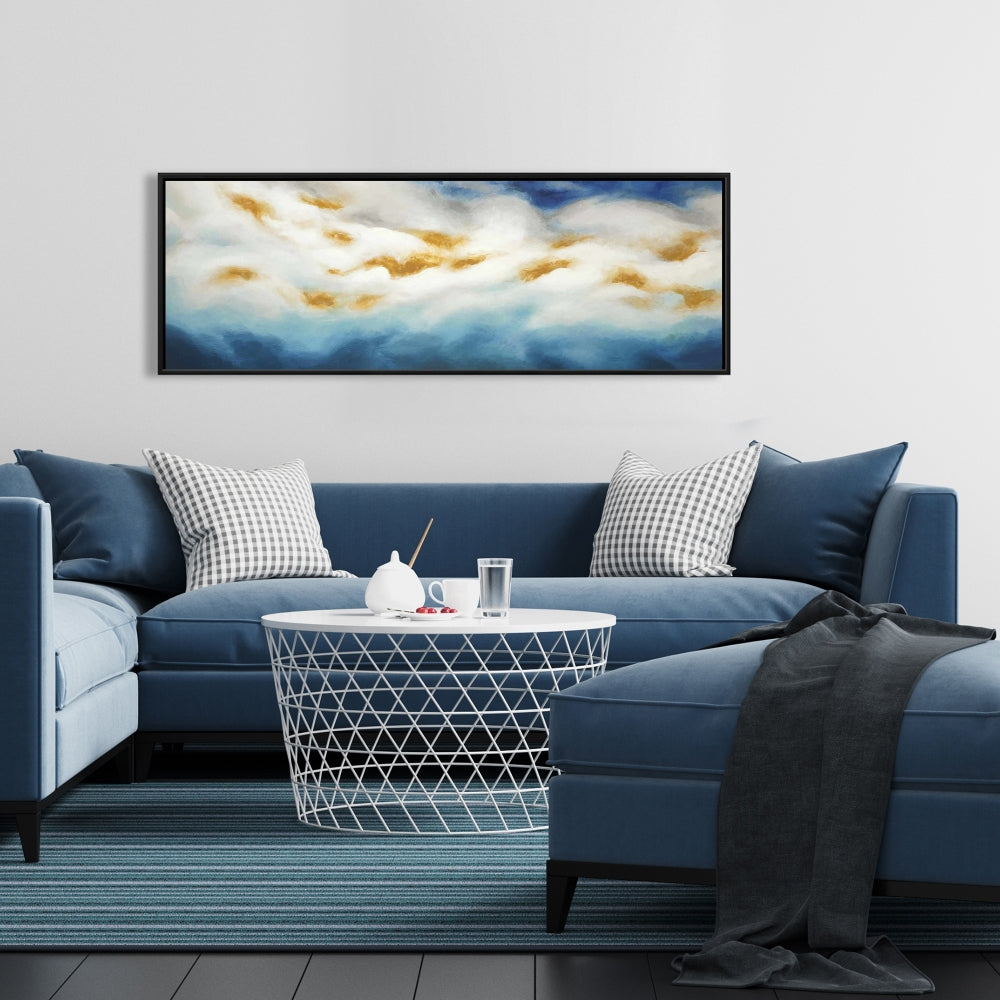 Abstract Landscape Canvas | Blue Patterned Wall Art Decor