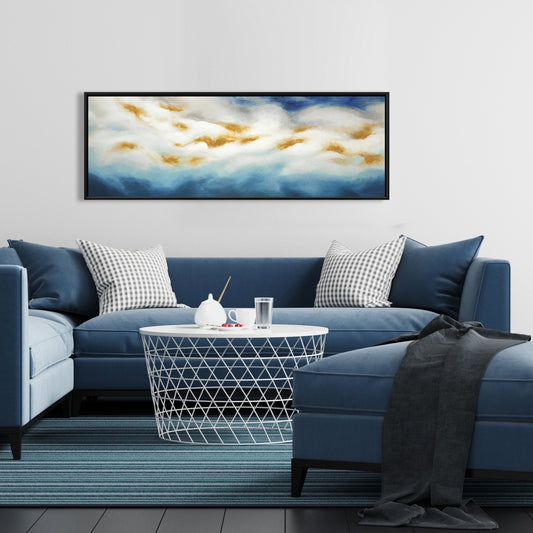 Abstract Landscape Canvas | Blue Patterned Wall Art Decor