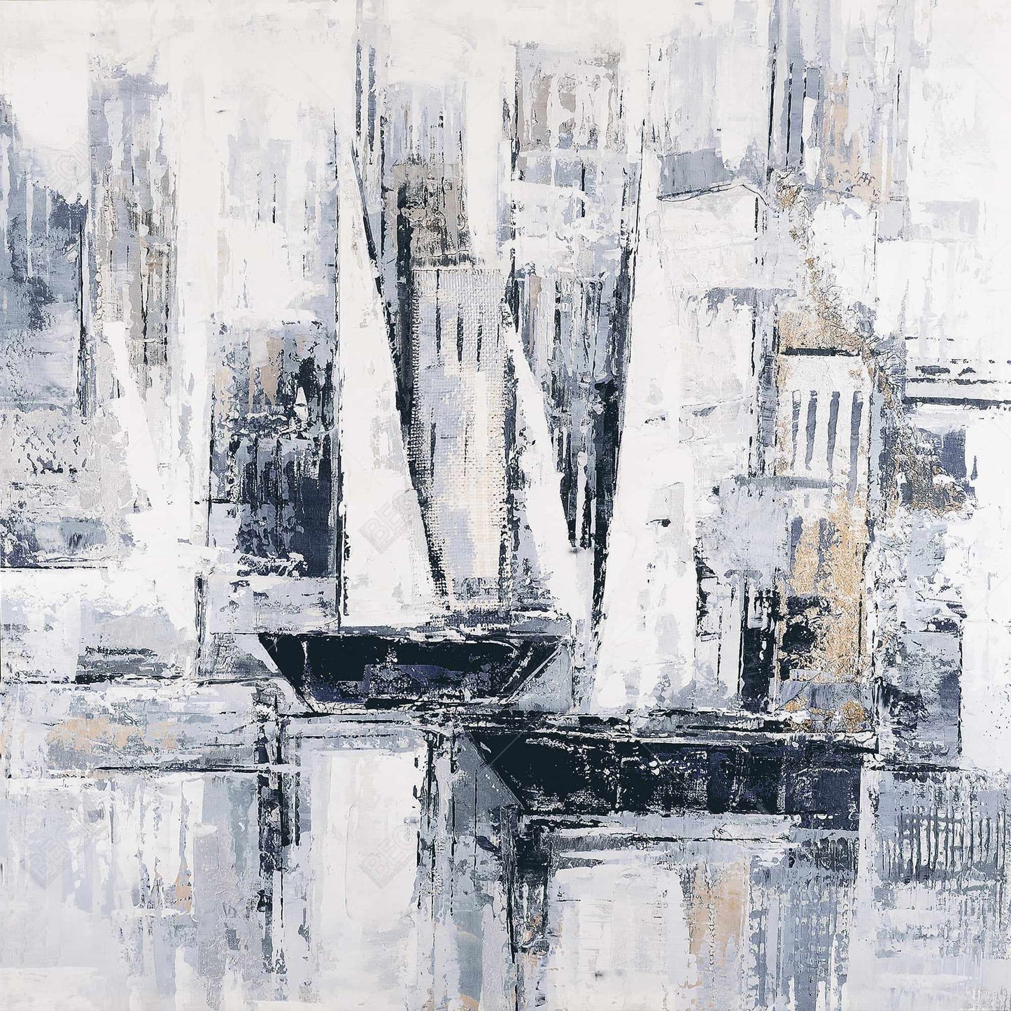 Voiliers de style industriel | Toile côtière bleue pour la décoration intérieure