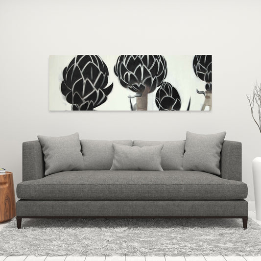 Botanical Kitchen Artichokes Canvas | Elegant Home Decor