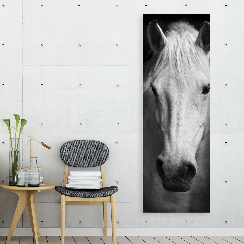 Monochrome Horse Canvas - Farm Animal Decor for Bedroom
