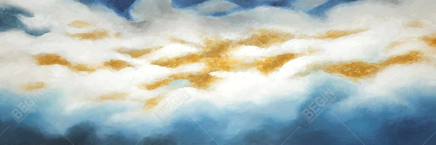 Abstract Clouds Canvas - Blue Contemporary Pattern Decor
