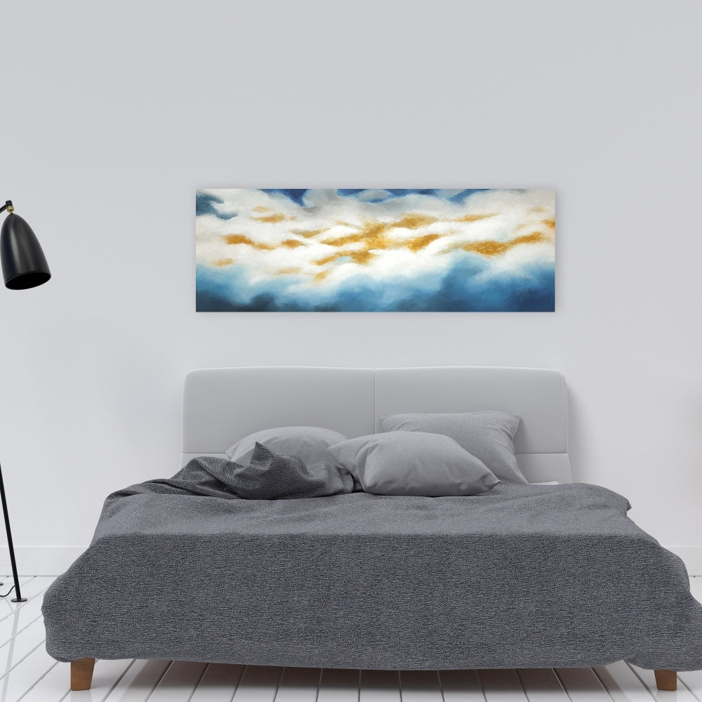 Abstract Clouds Canvas - Blue Contemporary Pattern Decor