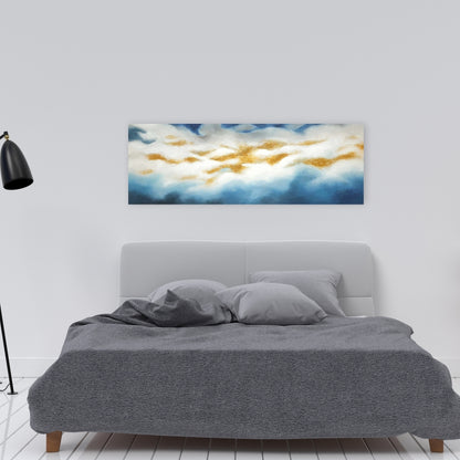Abstract Clouds Canvas - Blue Contemporary Pattern Decor