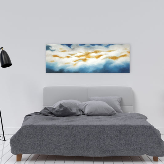 Abstract Clouds Canvas - Blue Contemporary Pattern Decor