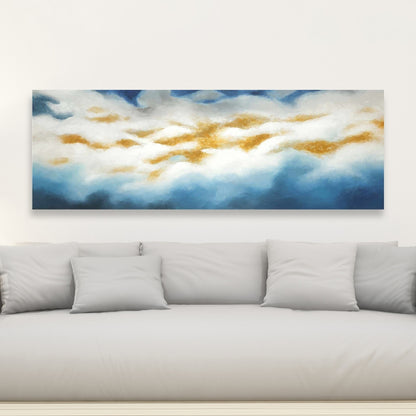 Abstract Clouds Canvas - Blue Contemporary Pattern Decor