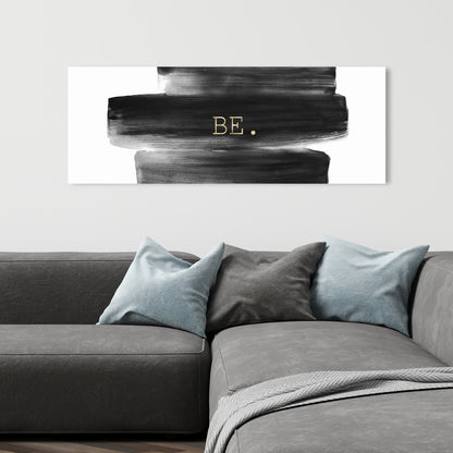 White Livingroom Motivational Canvas - Be. Home Decor Quote