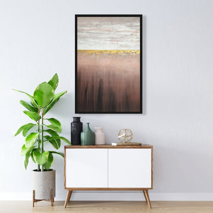 Toile encadrée « Formes de chambre à coucher » rose doré et blanc | Décoration d'intérieur