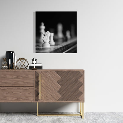 Monochrome Chess Games Canvas | Minimalist Bedroom Decor