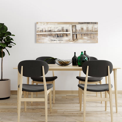 Abstract Bridge Typography Canvas - Cities Building Home Decor