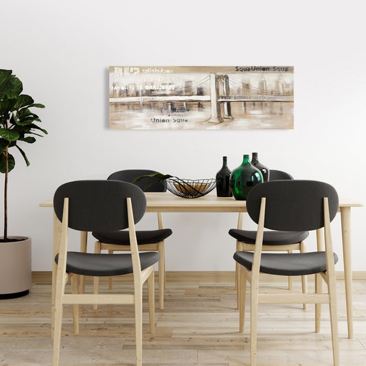 Abstract Bridge Typography Canvas - Cities Building Home Decor