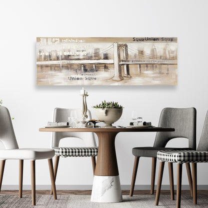 Abstract Bridge Typography Canvas - Cities Building Home Decor