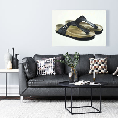 Shoes Bedroom Black Canvas - Sandals Home Decor Wall Art