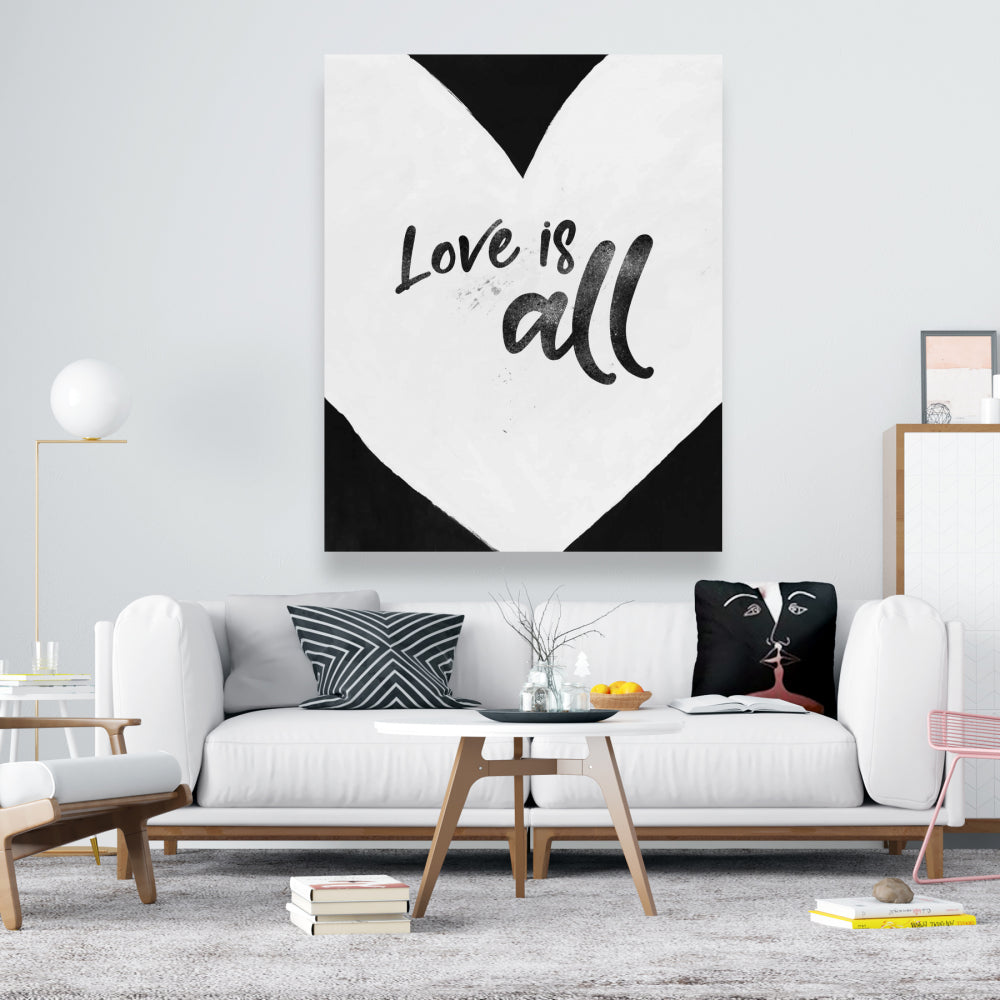 Love is All Monochrome Canvas | Bedroom Wall Decor Art