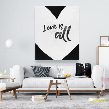 Love is All Monochrome Canvas | Bedroom Wall Decor Art