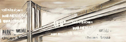 Toile encadrée City Bridge - Décoration de chambre à coucher et de maison dans les villes brunes